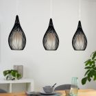 Schwarze moderne Pendelleuchte Glas, Maritima