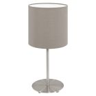 Taupe moderne Tischleuchte Stoff, Abano, mit Schalter