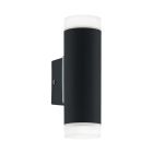 Schwarze moderne Up down Wandleuchte Kunststoff, Marlies, IP44