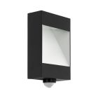 Anthrazit moderne Außen Wandleuchte mit Bewegungsmelder Aluminium, Elvi, 10W, 3000K LED, IP44