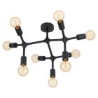 Schwarze industrielle Deckenlampe Stahl, Anjana