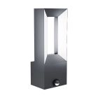 Schwarze moderne Außen Wandleuchte mit Bewegungsmelder Aluminium, Larisa, 5W, 3000K LED, IP44