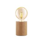 Holz Tischleuchte Braun, Yannic, mit Schalter