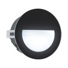 Schwarze moderne Wandeinbauleuchte Außen Aluminium, Luigino, 2,5W, 4000K LED, IP65