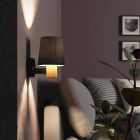 Taupe landhaus Wandleuchte Stoff, Teodora