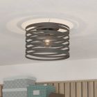 Schwarze industrielle Deckenleuchte Aluminium, Tein