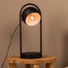 Schwarze industrielle Tischleuchte Aluminium, Jasin, mit Schalter