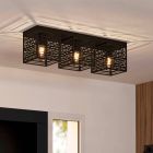 Schwarze industrielle Deckenleuchte Aluminium, Lennaert