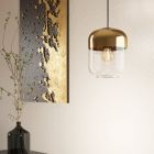 Goldene design Pendelleuchte Glas, Jeanny