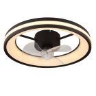 Schwarze moderne Deckenventilator Kunststoff, Klaaske, 30W, warm- bis kaltweiß einstellbare LED, mit Fernbedienung