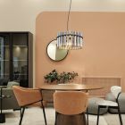 Schwarze Pendelleuchte Rauchglas, Genelva