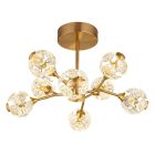 Goldene design Deckenleuchte Kristall, Viresh, 68W, 3000K LED