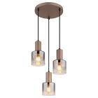 Braune Pendelleuchte Rauchglas, Warren