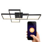 Schwarze moderne Smart Deckenleuchte Kunststoff, Terri, 40W, warm- bis kaltweiß einstellbare LED