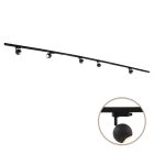 3M schwarzes 1 phase Schienenbeleuchtung System + 5 Alco Strahler