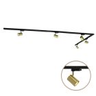 3M messing 1 phase Schienenbeleuchtung System mit Ecke + 5 Elena Strahler