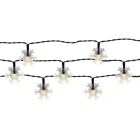 Schneeflocken-Solarschnur-Gartenbeleuchtung 50 LED warmweiß