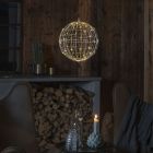 Silberne Weihnachts Kugel Weihnachtslampe Kunststoff, Bol, 1,5W, 2700K LED