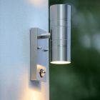 Chrom Außen Wandleuchte mit Bewegungsmelder Modern, Arne, IP44