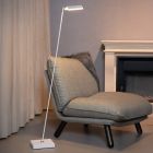 Weiße Leselampe Stehlampe Modern, Aaron, 12W, 2700K LED, mit Touch-Dimmer