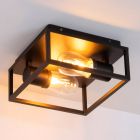 Schwarze Deckenlampe Modern, Carlyn, IP54