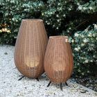 Braune Außen Tischleuchte Landhaus, Colin, 3W, 3000K LED, IP44, 3-stufig dimmbar