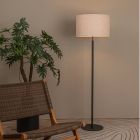 Beige Stehlampe Landhaus, Maya, mit Schalter