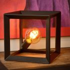 Graue Tischleuchte Retro, Thor, mit Schalter