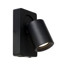 Schwarze Wandstrahler Modern, Nigel, mit Schalter