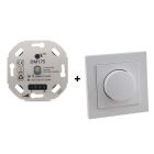 LED dimmer, 0,5 - 200W, mit weiße Abdeckrahmen und Zentrallplatte