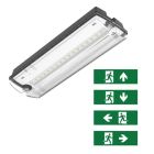 Schwarze Notbeleuchtung inkl. Piktogramme, Pedram, 3W, 6500K LED, IP66