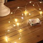 2 m LED-Kabelbeleuchtung an der Batterie, 40 LEDs, warmweiß