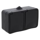 Q-Link 2-Wege-Buchse, oberflächenmontiert, SCHUKO, spritzwassergeschützt, horizontal