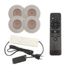 4 chrom Einbaustrahler Terrassenüberdachung Dico, IP65, inkl. Anschlussset und Fernbedienung