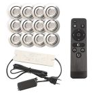 12 schwenkbare Einbaustrahler Terrassenüberdachung Rona, IP44, mit Anschlussset und Fernbedienung, Chrom