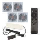 4 schwenkbare Einbaustrahler Terrassenüberdachung Rona eckig, IP44, mit Anschlussset und Fernbedienung, Chrom