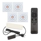 4 schwenkbare Einbaustrahler Terrassenüberdachung Rona eckig, IP44, mit Anschlussset und Fernbedienung, Weiß