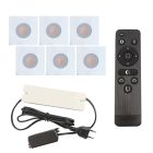 6 eckige weiße Einbaustrahler Terrassenüberdachung Dico, IP65, inkl. Anschlussset und Fernbedienung