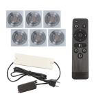 6 schwenkbare Einbaustrahler Terrassenüberdachung Rona eckig, IP44, mit Anschlussset und Fernbedienung, Chrom