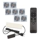 7 schwenkbare Einbaustrahler Terrassenüberdachung Rona eckig, IP44, mit Anschlussset und Fernbedienung, Chrom