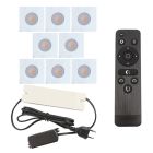 8 eckige weiße Einbaustrahler Terrassenüberdachung Dico, IP65, inkl. Anschlussset und Fernbedienung