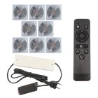 8 schwenkbare Einbaustrahler Terrassenüberdachung Rona eckig, IP44, mit Anschlussset und Fernbedienung, Chrom