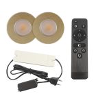 2 messing Einbaustrahler Terrassenüberdachung Dico, IP65, inkl. Anschlussset und Fernbedienung