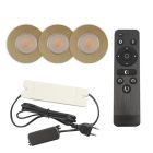 3 messing Einbaustrahler Terrassenüberdachung Dico, IP65, inkl. Anschlussset und Fernbedienung