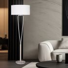 Nickel Stehlampe Modern, Lola, mit Schalter