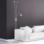 Nickel Stehlampe Antik, Stijn, 20W, 3000K LED, mit Schalter