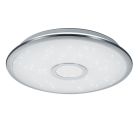 Chrom Deckenlampe Kunststoff, Yailee, 30W, warm- bis kaltweiß einstellbare LED, mit Fernbedienung