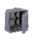 Moderne Außensteckdose Fjelstervang, Stein, grau, IP44