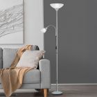 Graue Stehlampe Kunststoff, Pieter, mit Schalter