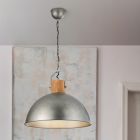 Nickel Pendelleuchte Halbkugel Vintage, Amarey